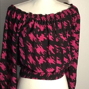 Michael Kors Pink and Black long sleeve blouse-S\P